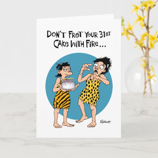 Carte Funny 31ème anniversaire (Fleur jaune)