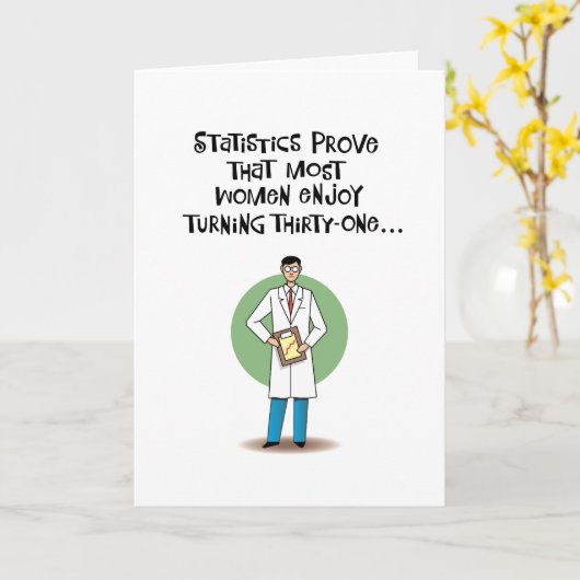 Carte Funny 31ème anniversaire (Fleur jaune)