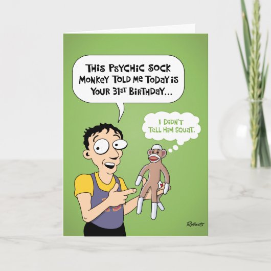 Carte Funny 31st Birthday Greeting Card (Devant)