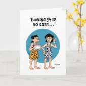 Carte Funny 34e anniversaire (Fleur jaune)