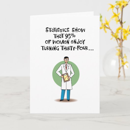 Carte Funny 34th Birthday Card (Fleur jaune)