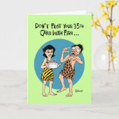 Carte Funny 35e anniversaire (Fleur jaune)