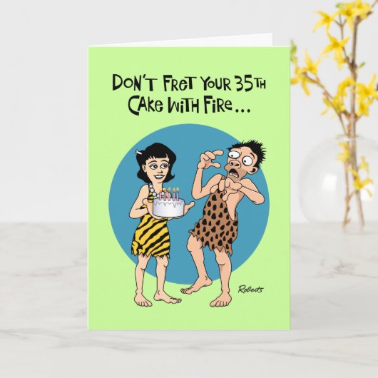 Carte Funny 35e anniversaire (Fleur jaune)