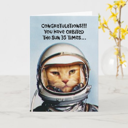 Carte Funny 35e anniversaire (Fleur jaune)