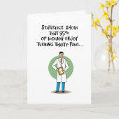 Carte Funny 35e anniversaire (Fleur jaune)