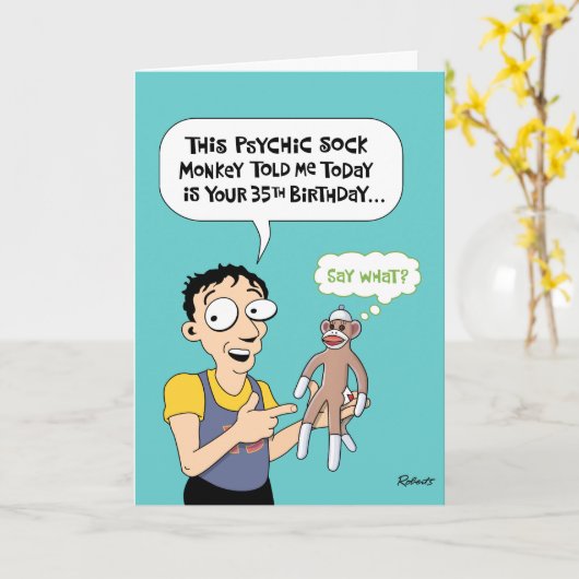Carte Funny 35th Birthday Greeting Card (Fleur jaune)