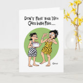 Carte Funny 39e anniversaire (Fleur jaune)