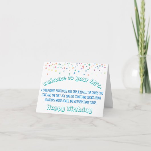 Carte Funny 40 Birthday Card - 40th Birthday (Devant)