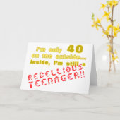 Carte Funny 40e anniversaire présent (Fleur jaune)