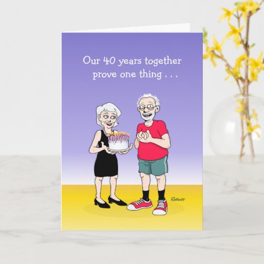 Carte Funny 40th Anniversary Card (Fleur jaune)