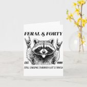 Carte Funny 40th Birthday Est 1986 Feral &amp; Forty Rac (Fleur jaune)