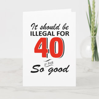 Carte Funny 40th year old birthday designs