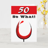 Carte Funny 50 Alors quel verre de vin rouge 50e anniver (Fleur jaune)