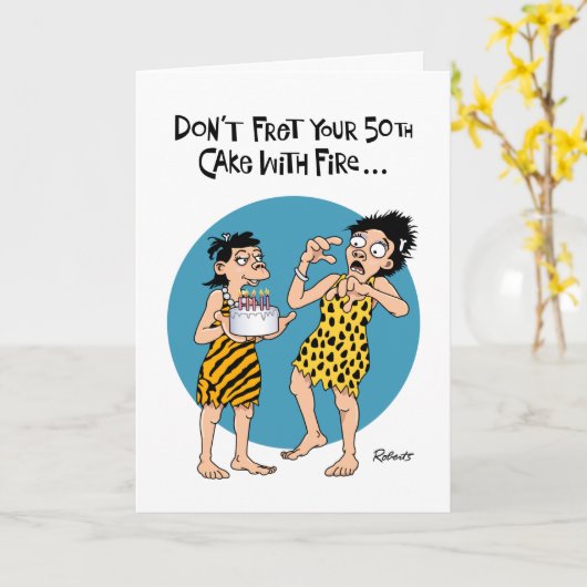 Carte Funny 50e anniversaire (Fleur jaune)