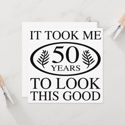 Carte Funny 50e anniversaire (Devant/Arrière en situation)