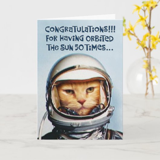 Carte Funny 50e anniversaire (Fleur jaune)