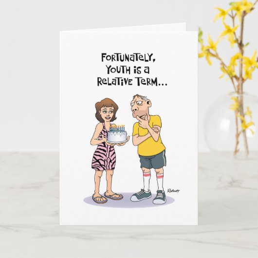 Carte Funny 50e anniversaire (Fleur jaune)