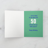 Carte Funny 50e Anniversaire Peacock Card pour femmes (Intérieur)