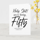Carte Funny 50e Joyeux Anniversaire Cinquantième pour Am (Fleur jaune)