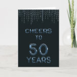 Carte Funny 50th Birthday Cheers to Fifty Years Blue<br><div class="desc">A great card for the man who is turning fifty. The front has blue balloon font and says, Cheers to 50 Years. Decorative blue party streamers hang from the top of the card. Inside is where you can personalize this milestone 50th card. Add the recipients name and then , at...</div>