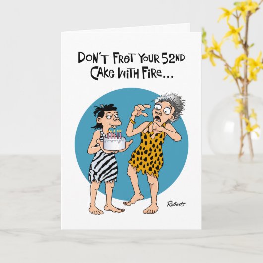 Carte Funny 52e anniversaire (Fleur jaune)