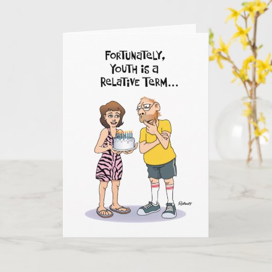 Carte Funny 55e anniversaire (Fleur jaune)