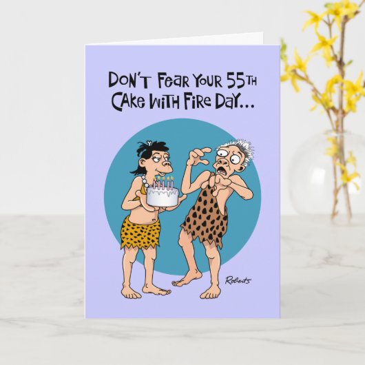 Carte Funny 55e anniversaire (Fleur jaune)
