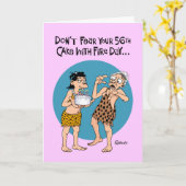 Carte Funny 56e anniversaire (Fleur jaune)