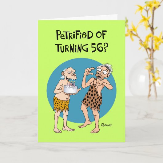 Carte Funny 56e anniversaire (Fleur jaune)