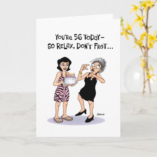 Carte Funny 56th Birthday (Fleur jaune)