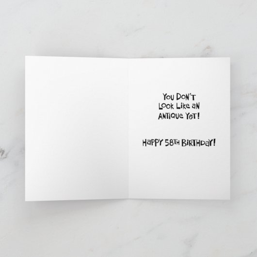 Carte Funny 58e anniversaire (Intérieur)