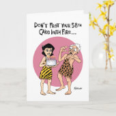 Carte Funny 58e anniversaire (Fleur jaune)