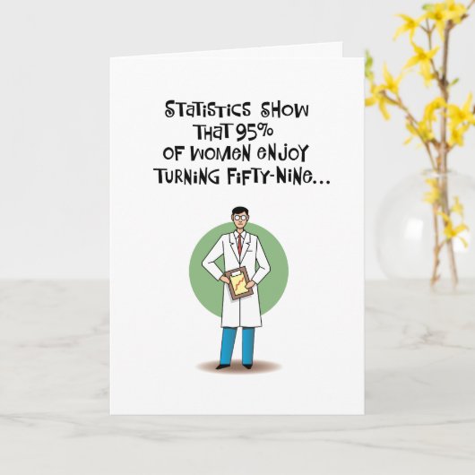 Carte Funny 59e anniversaire (Fleur jaune)