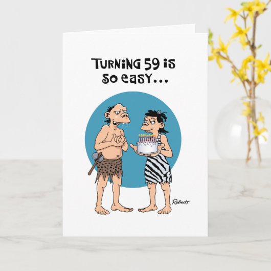 Carte Funny 59e anniversaire (Fleur jaune)