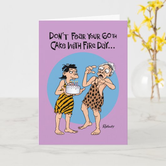 Carte Funny 60e anniversaire (Fleur jaune)