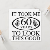 Carte Funny 60e anniversaire (Devant/Arrière en situation)