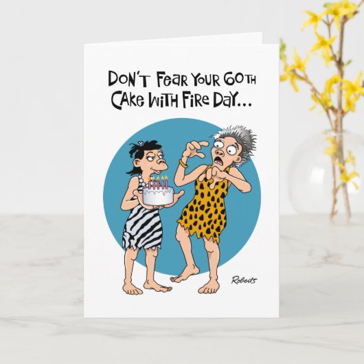 Carte Funny 60e anniversaire (Fleur jaune)