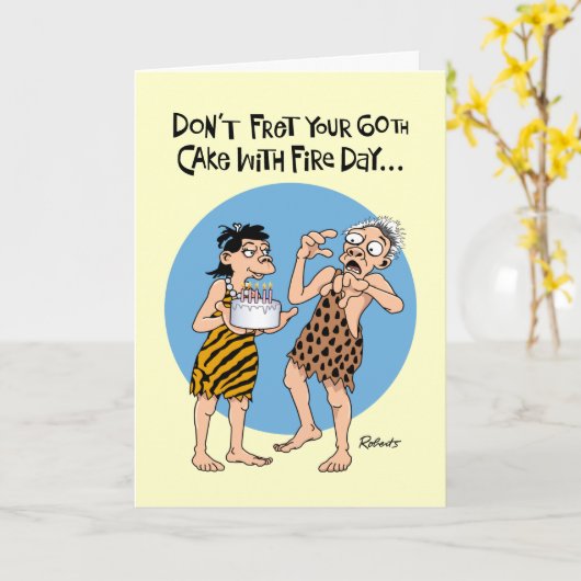 Carte Funny 60e anniversaire (Fleur jaune)