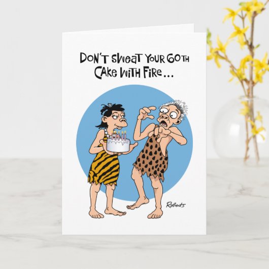 Carte Funny 60e anniversaire (Fleur jaune)