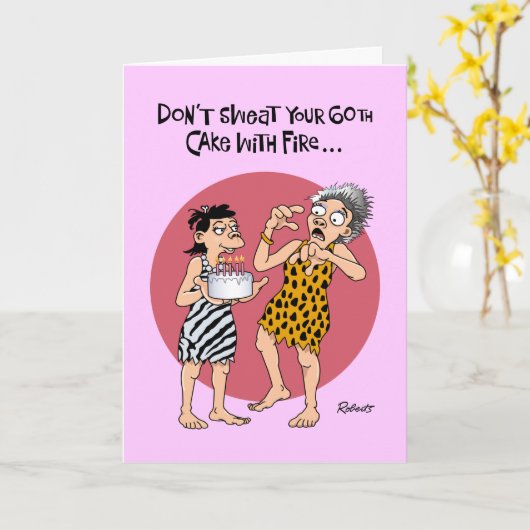 Carte Funny 60e anniversaire (Fleur jaune)