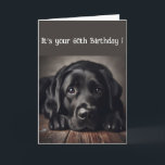 Carte Funny 60e anniversaire, Labrador Retriever<br><div class="desc">Anniversaire drôle 60e,  Chien triste,  aquarelle originale Labrador Retriever, </div>