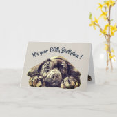 Carte Funny 60e anniversaire, Labrador Retriever (Fleur jaune)