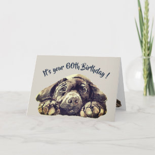 Carte Funny 60e anniversaire, Labrador Retriever