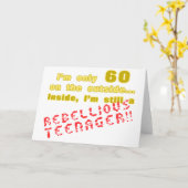 Carte Funny 60e anniversaire présent (Fleur jaune)