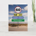 Carte Funny 60th Birthday Humour Road Signes Ajouter vot<br><div class="desc">Pour ceux qui ont un 60ème anniversaire, nous avons conçu les panneaux de signalisation pour élever un bouc. Ajoutez facilement le nom dont vous avez besoin au signe vert en utilisant le modèle fourni. Le message à l'intérieur de la carte peut également être personnalisé pour devenir une carte d'anniversaire très...</div>