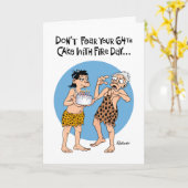 Carte Funny 64e anniversaire (Fleur jaune)