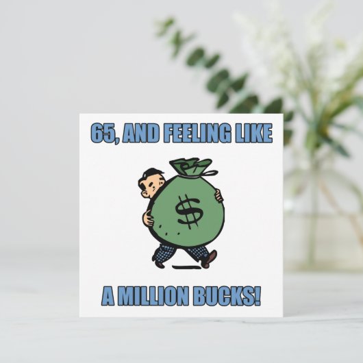 Carte Funny 65e anniversaire (Debout devant)