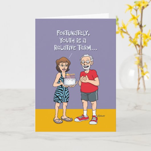 Carte Funny 65e anniversaire (Fleur jaune)