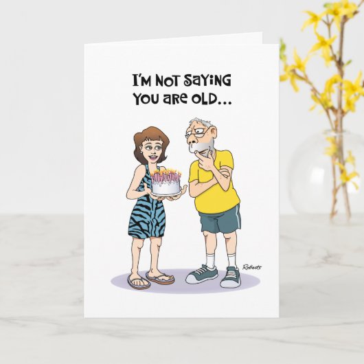 Carte Funny 65e anniversaire (Fleur jaune)