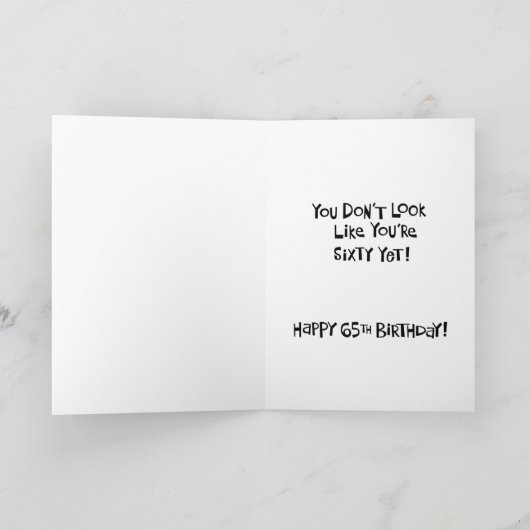 Carte Funny 65e anniversaire (Intérieur)